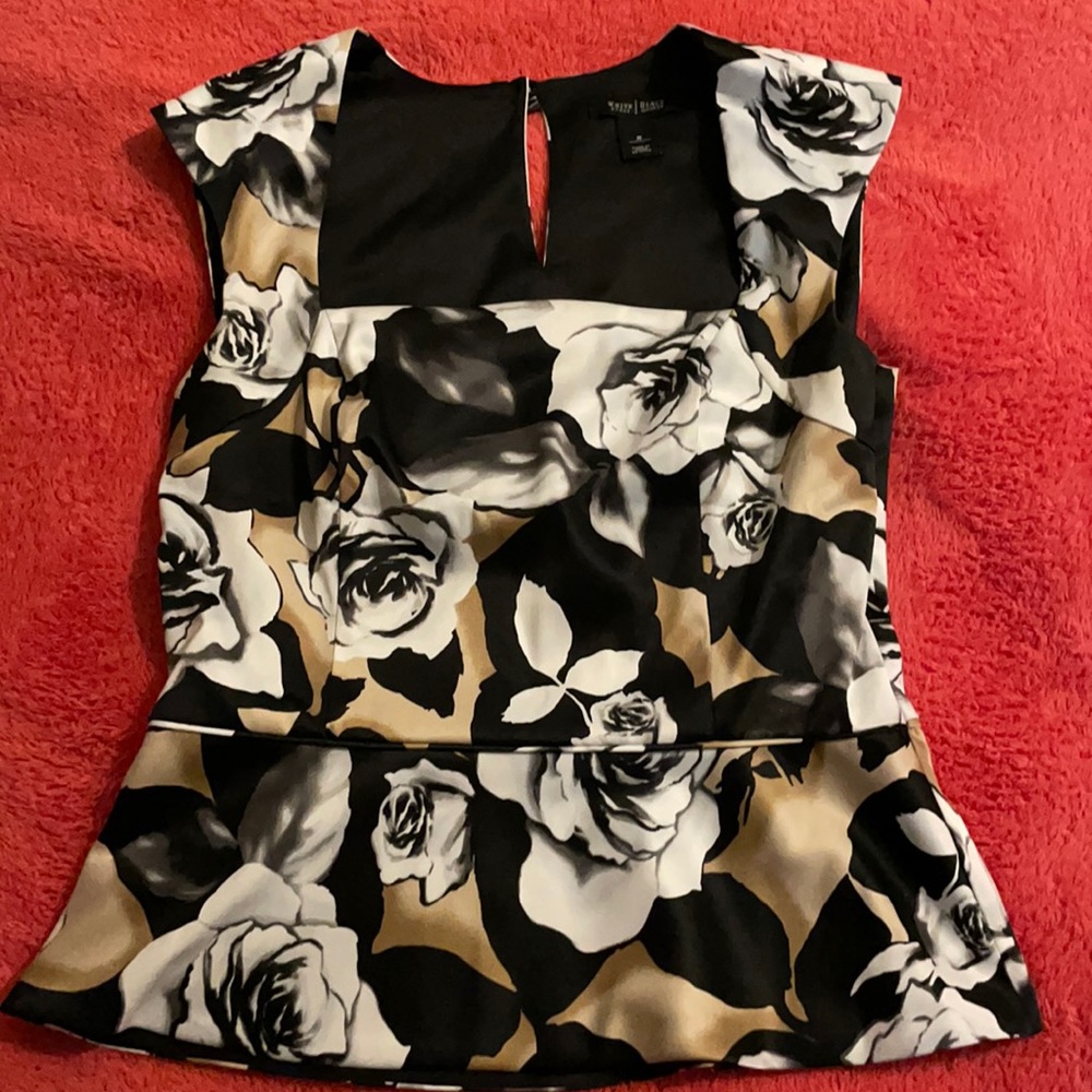 White House Black Market Floral blouse, size 8